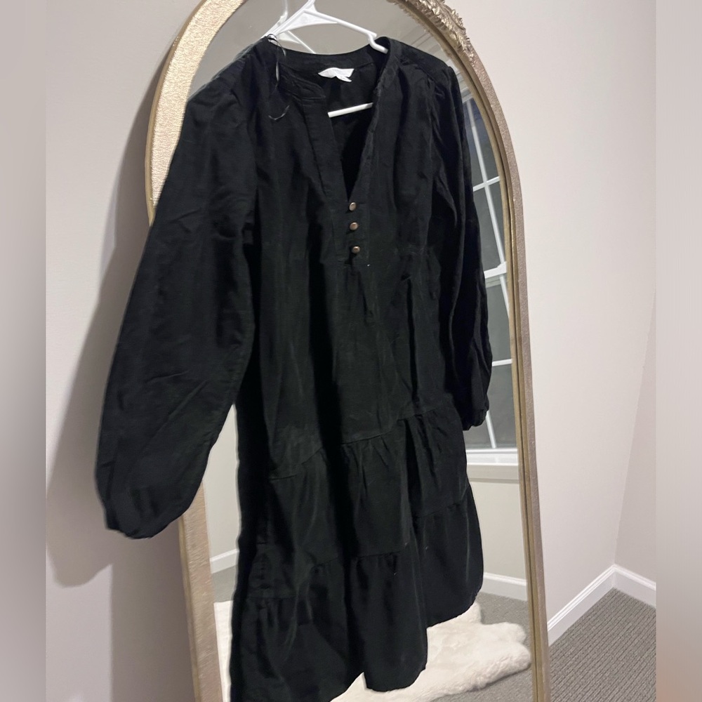 Black velvet cordoroy dress, size S, time and tru